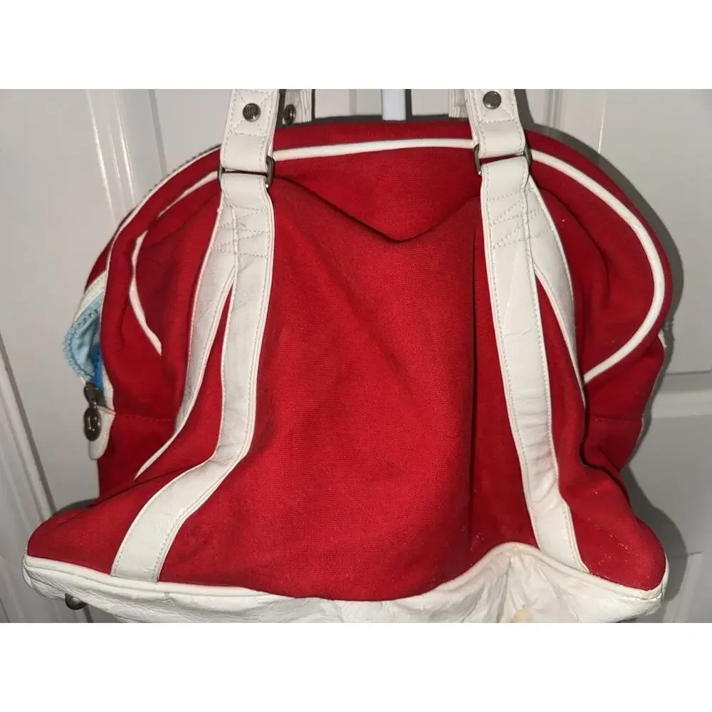 Rare Lululemon Red White Canvas Gym Duffel Tote Bag Floral Lining Project